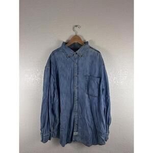 Levis Strauss Signature Men's Denim Shirt Jacket XXL 2XL Snap Chambray Long Slv